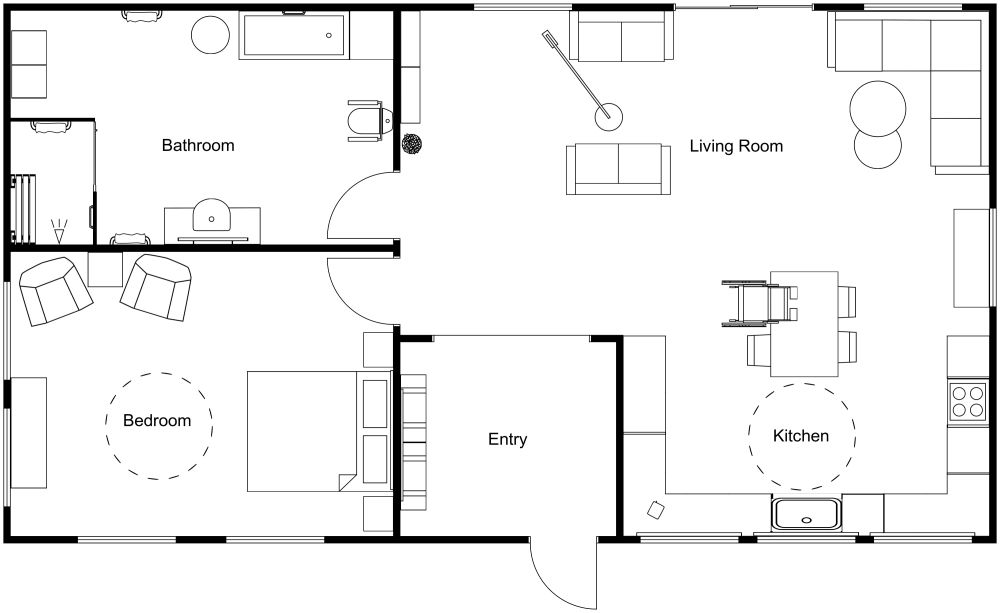 Floor Plan for Wheelchair Accessible House 2D Floor Plan
