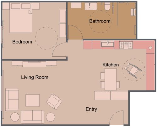 Floor Plan with Wheelchair Accessible Bathroom