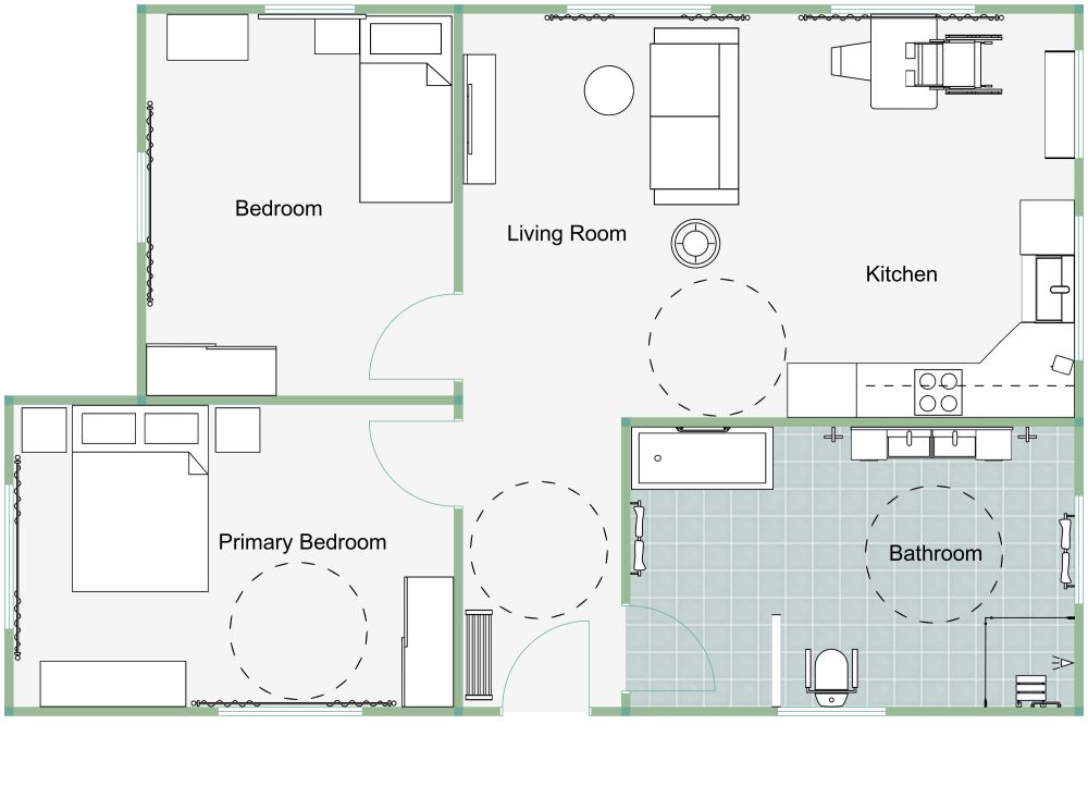 Handicap Accessible Apartment Floor Plan 2D Floor Plan