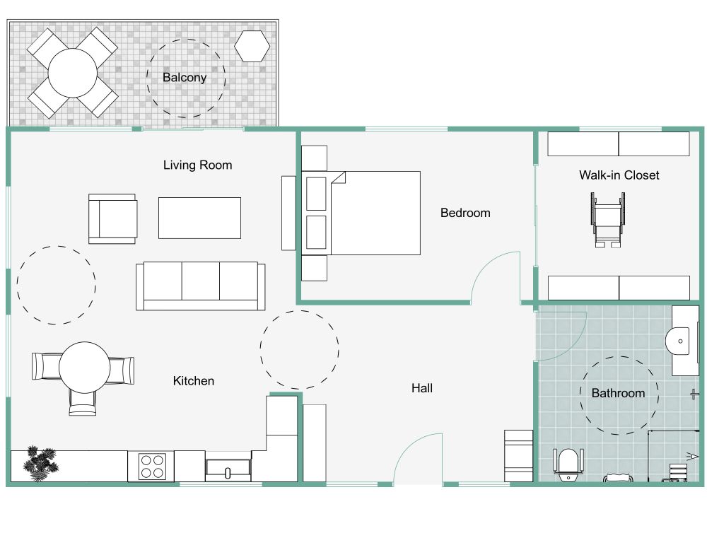 ADA Apartment Floor Plan 2D Floor Plan