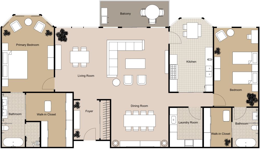 Luxury Senior Apartment Floor Plan 2D Floor Plan