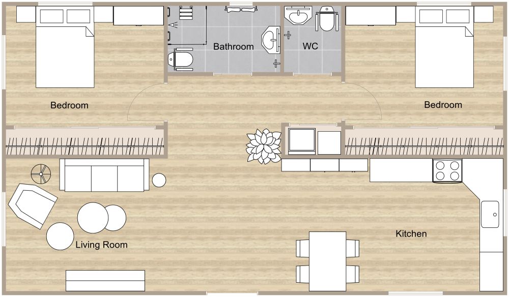 Senior Living House Plan Open Floor 2D Floor Plan