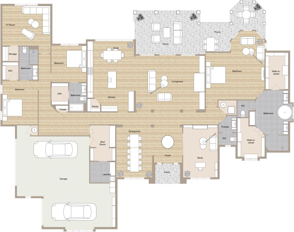4000 sq ft 2D House Plan