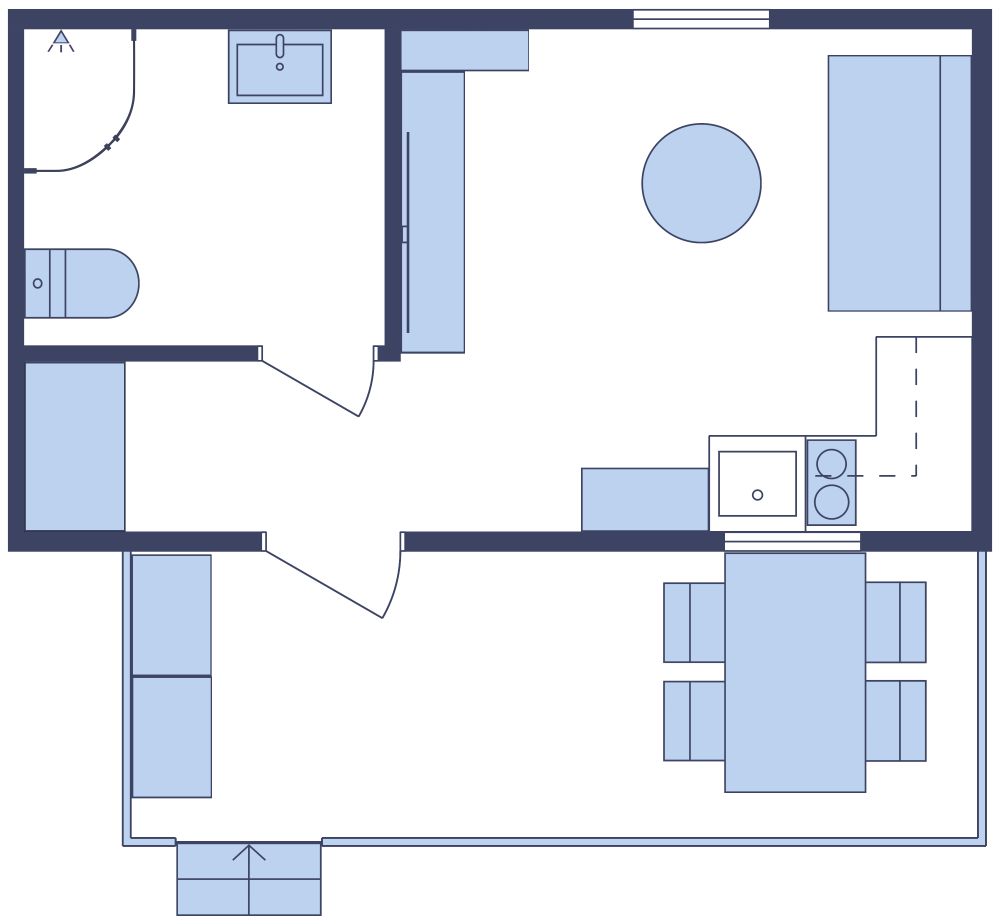 200 sq ft Tiny 2D House Plan