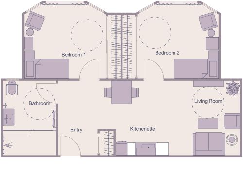 Two Bedroom Assisted Living Floor Plan
