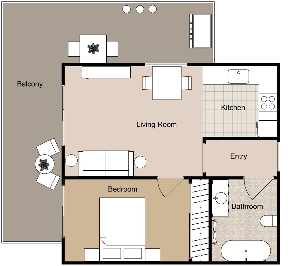 Retirement Apartment 2D Floor Plan