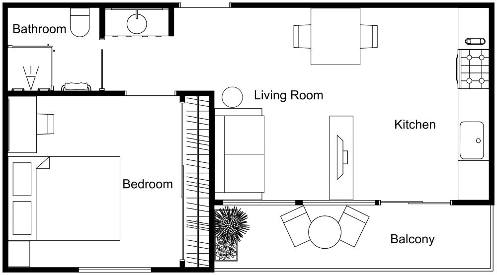 Small Retirement House 2D Floor Plan