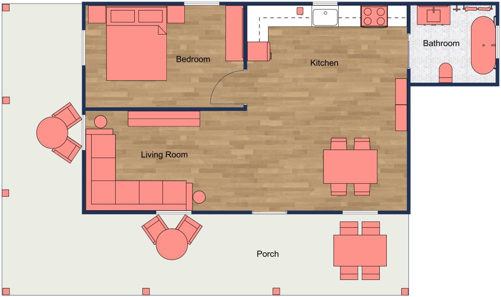 Retirement Cabin 2D Floor Plan