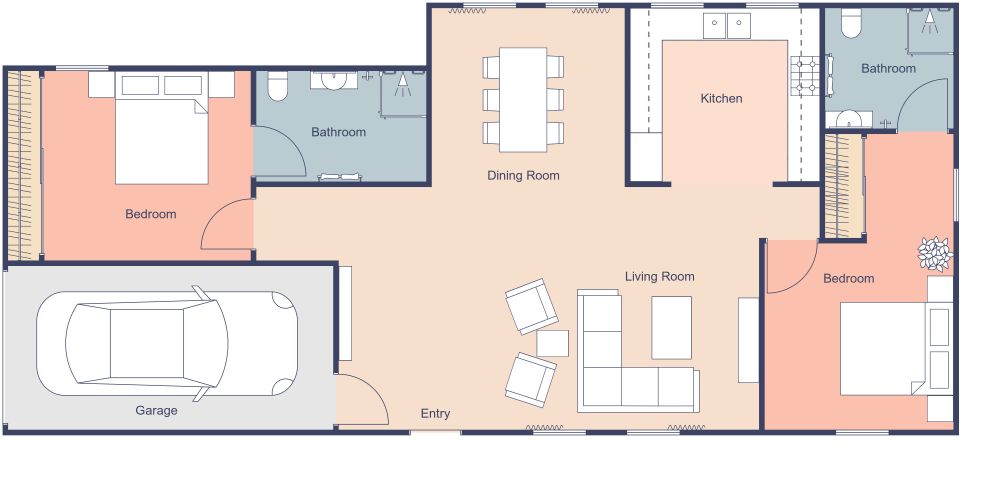 Floor Plan for Retirement Living 2D Floor Plan