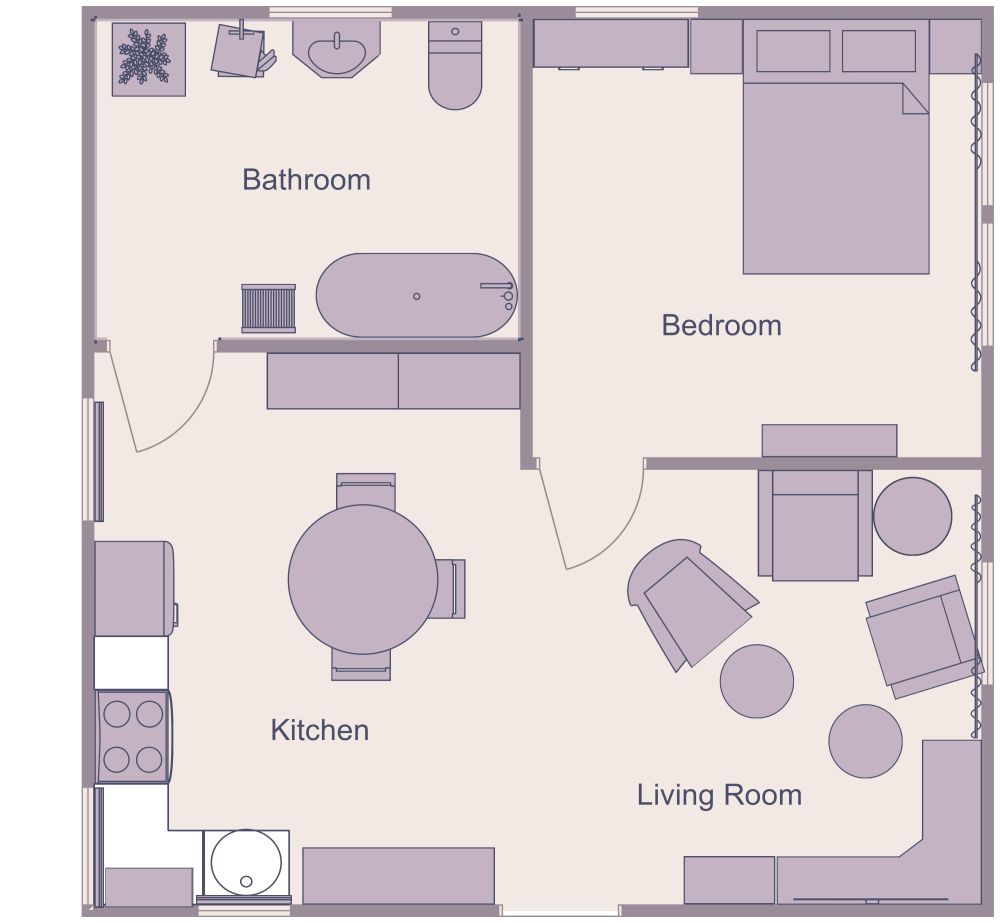 Granny Pod 2D Floor Plan Tiny House