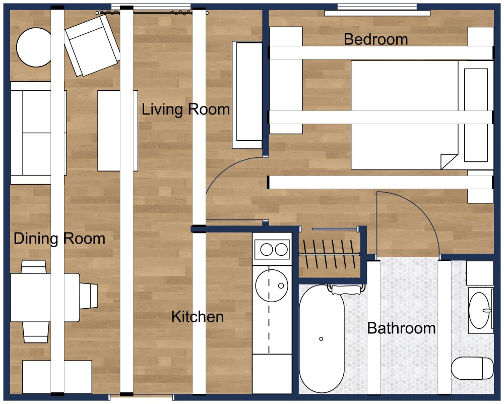 Retirement Cottage 2D Floor Plan