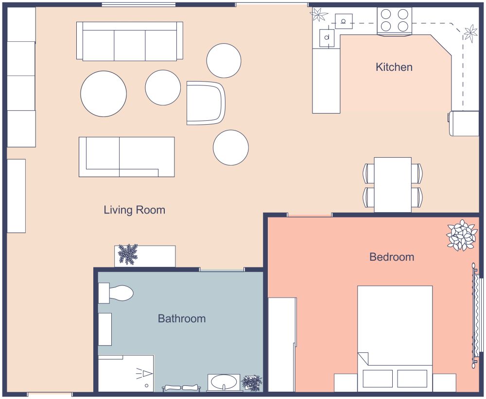 Retro Retirement Home 2D Floor Plan