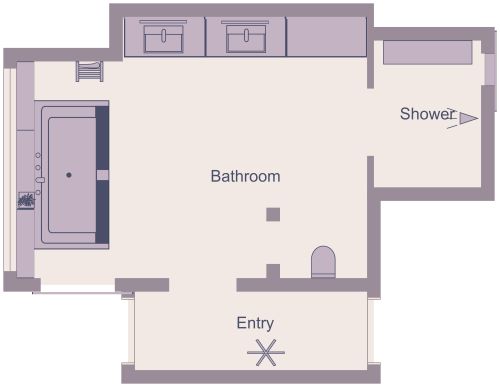 Jack and Jill Bathroom Floor Plan Idea
