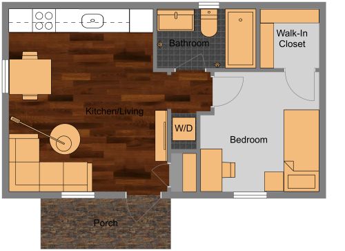 400 sq ft Floor Plan