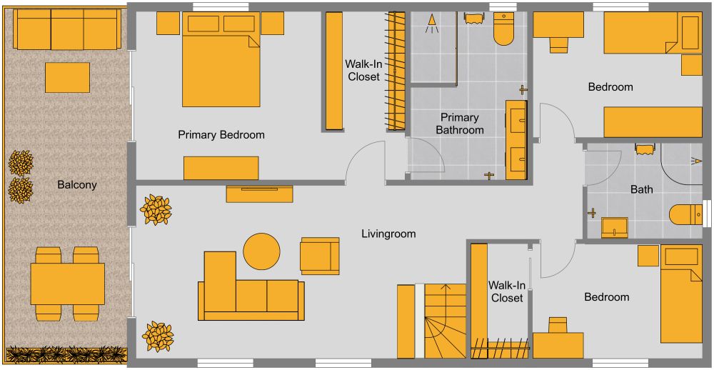 2200 sq ft 2D House Plan