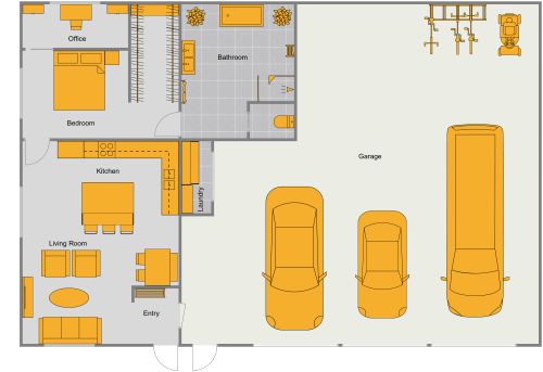 40x60 Garage Plan with Living Quarters