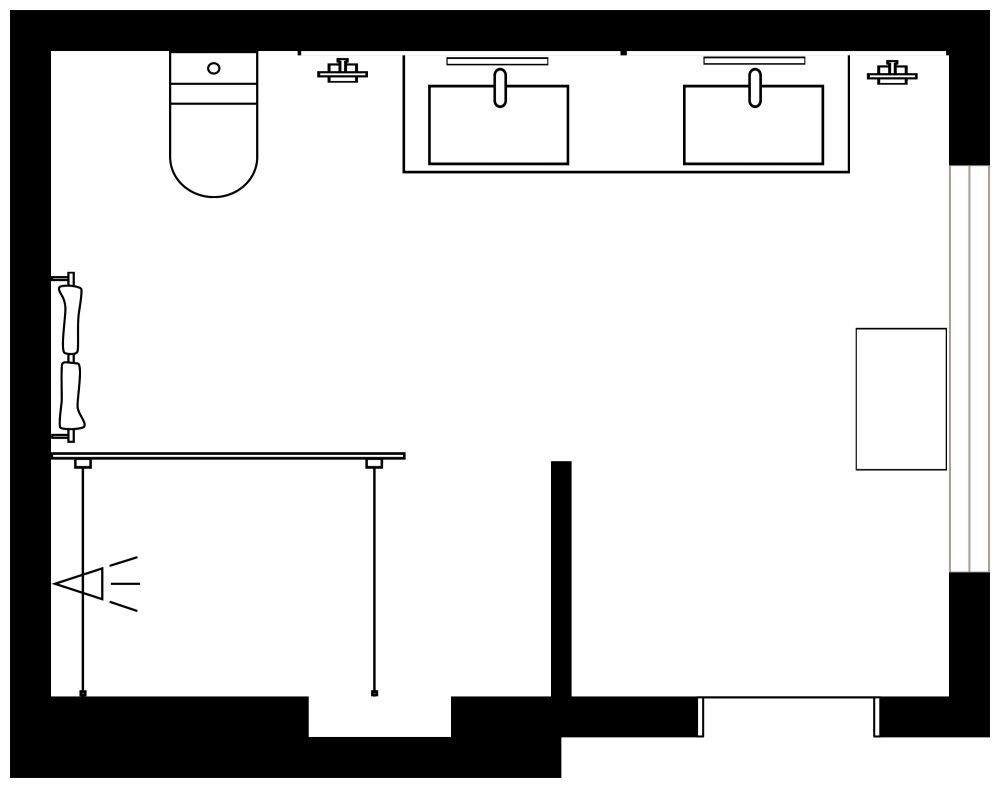 Big Bathroom 2D Floor Plan