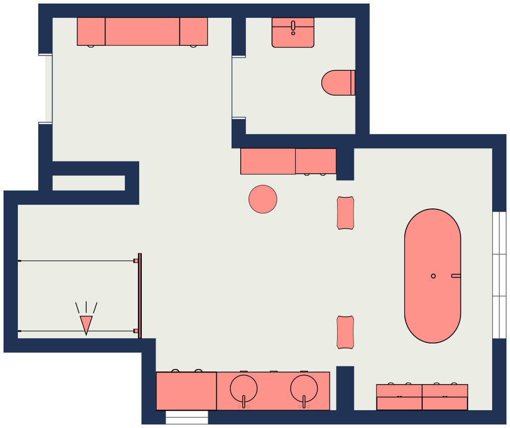 Full Bathroom 2D Floor Plan