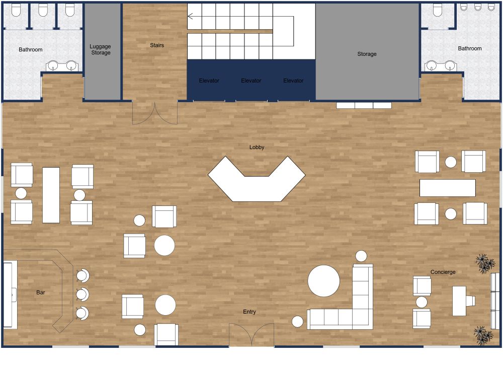 Hotel Lobby 2D Floor Plan