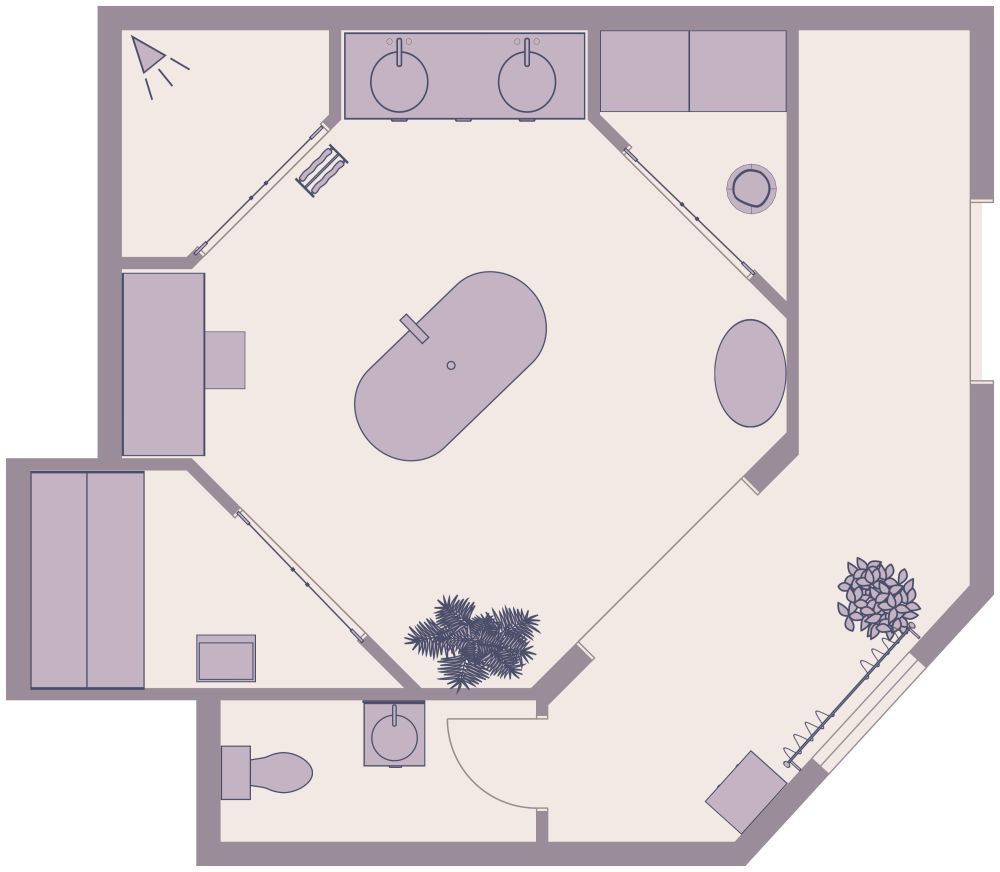 Traditional Bathroom 2D Floor Plan