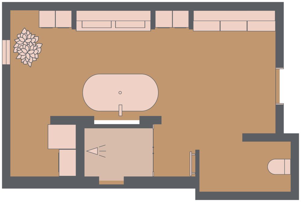 Contemporary Bathroom 2D Floor Plan