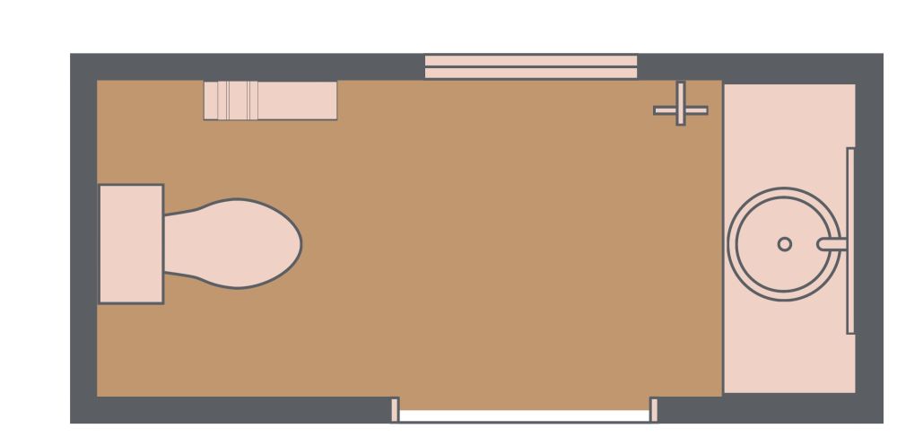 Rustic Powder Room 2D Floor Plan