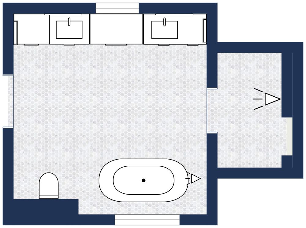 Bathroom Layout Design 2D Floor Plan