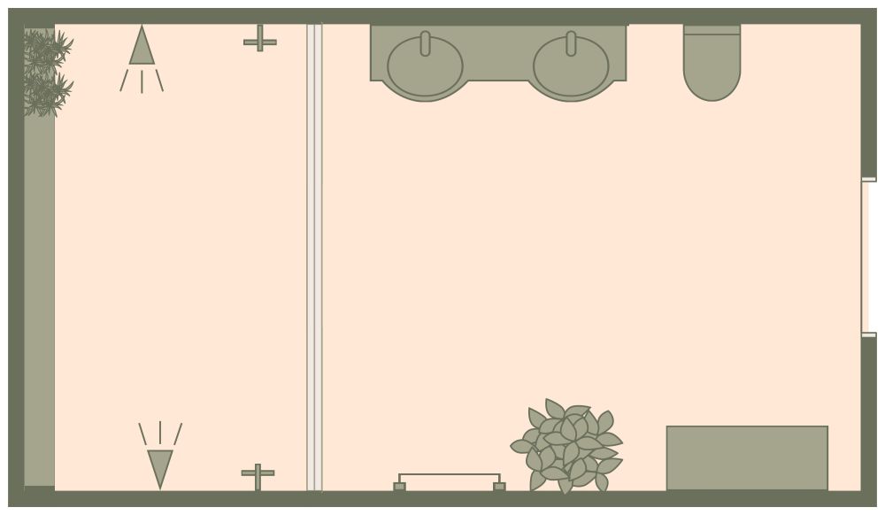 Black and White Modern Bathroom 3D Floor Plan