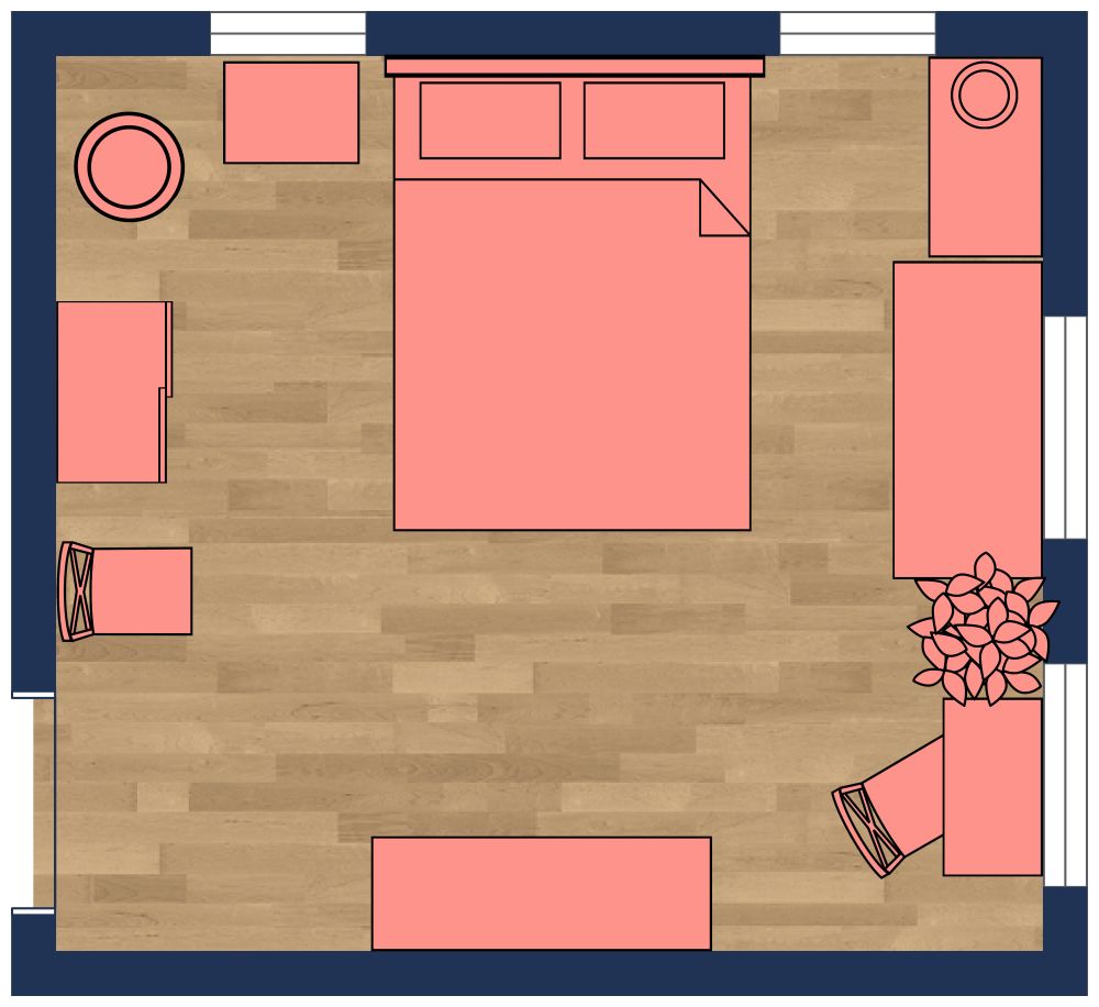 Tween Bedroom Design 2D Floor Plan