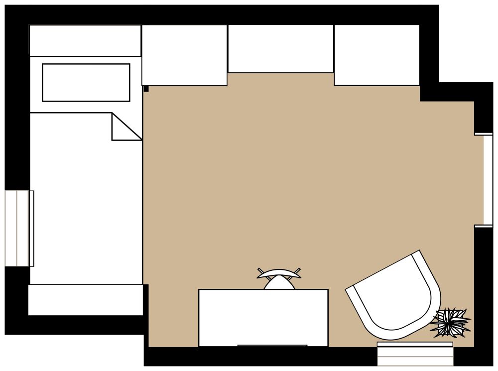 Dorm Room Layout 2D Floor Plan