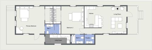 Shotgun House with Utility Room