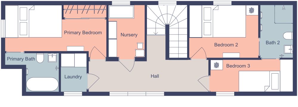 Camelback Shotgun 2D House Plan