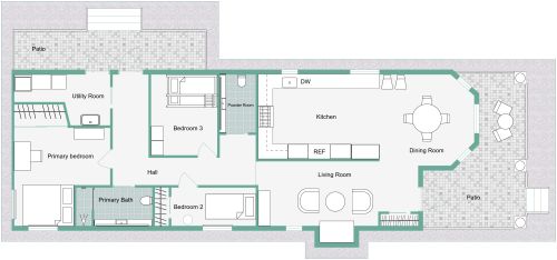 Modern Shotgun House Plan