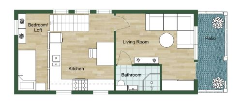 Tiny Shotgun House Floor Plan