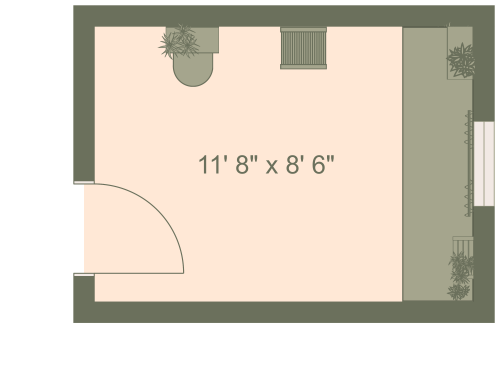 Rustic Powder Room Layout