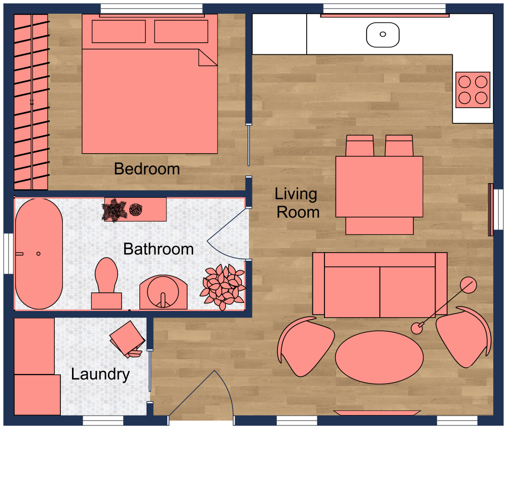 Eclectic Apartment 2D Floor Plan