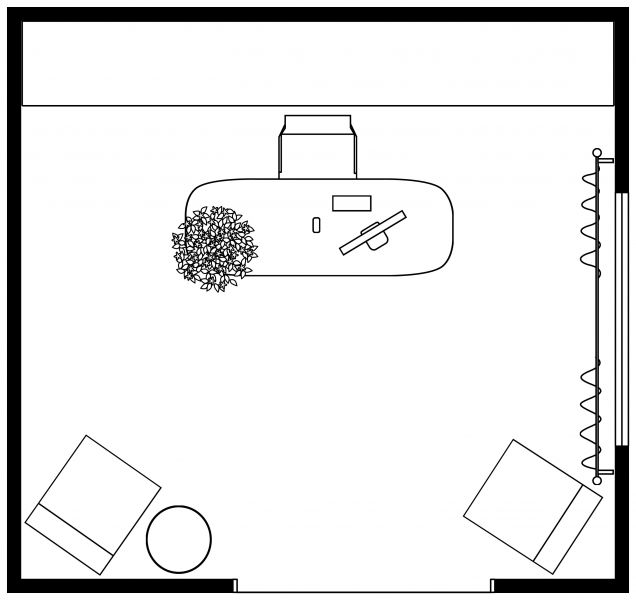 Spacious Home Office 2D Floor Plan