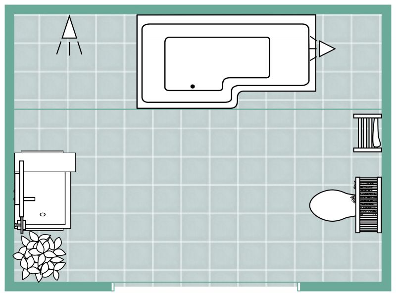 Rustic Shower 2D Floor Plan
