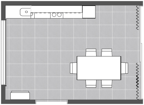 White Single Wall Kitchen