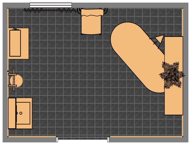 Rustic Bathroom Design 2D Floor Plan