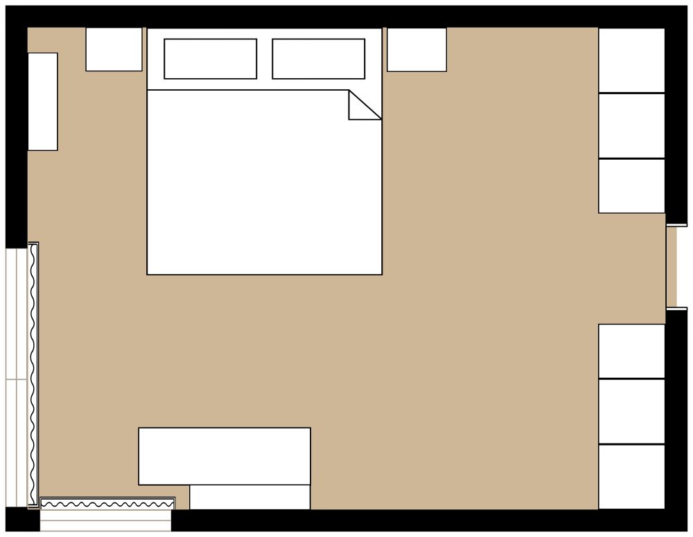 Japandi Bedroom 2D Floor Plan