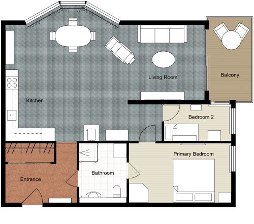 2 Bedroom Condo Floor Plan