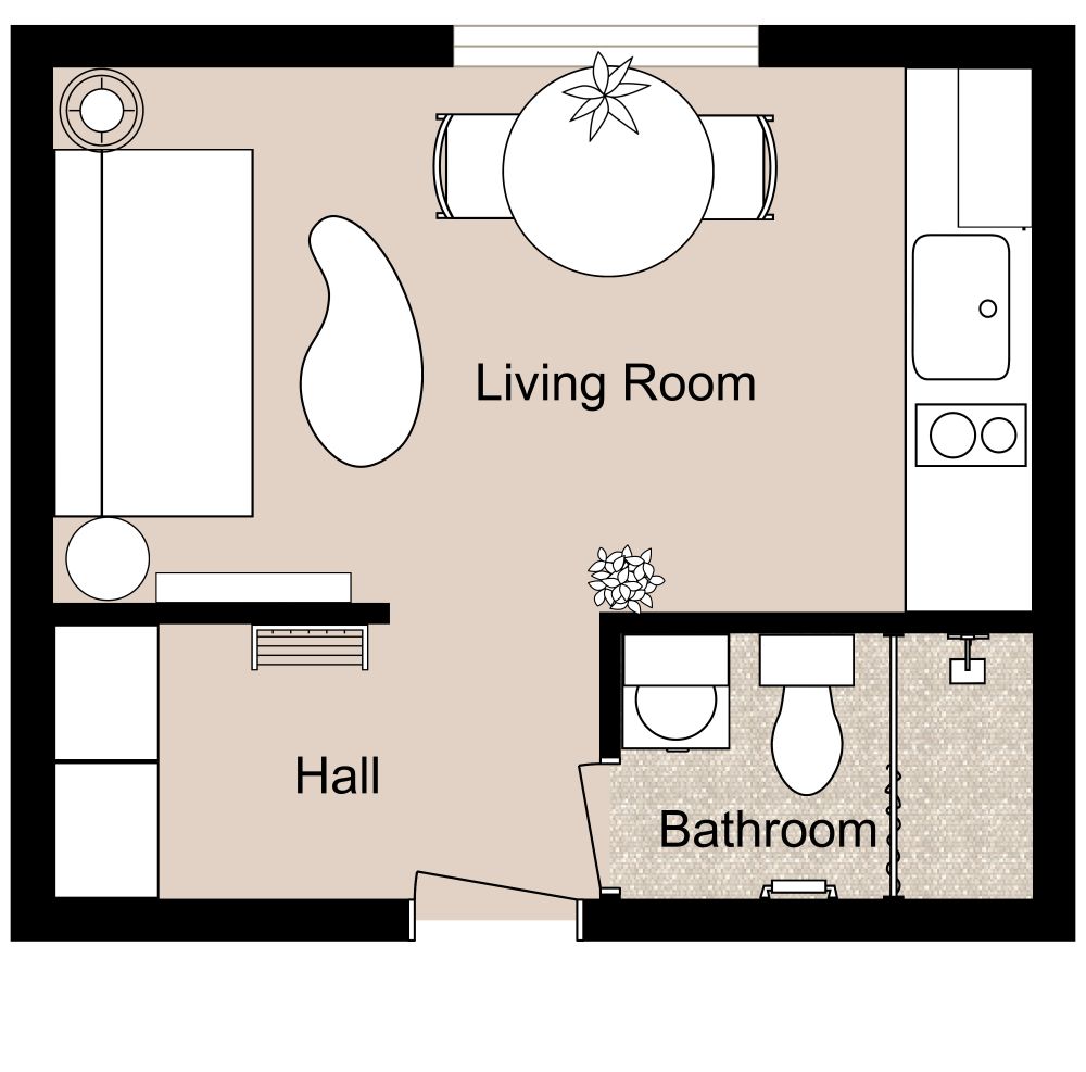 18 sqm Condo 2D Floor Plan