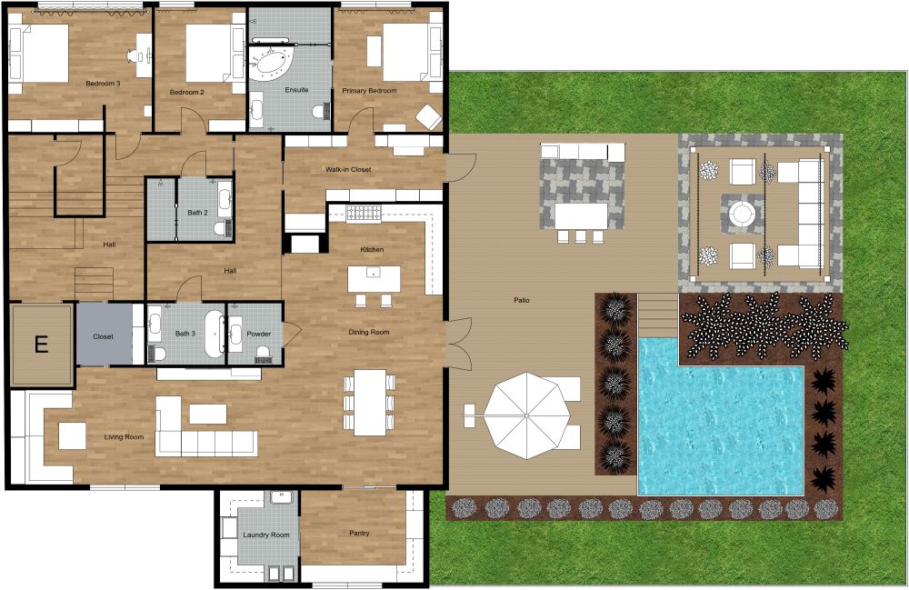 Luxury Condo 2D Floor Plan
