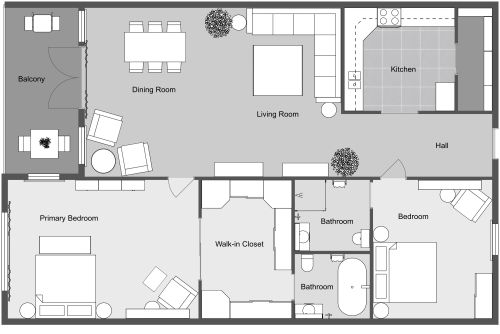 1500 sq ft Condo Floor Plan