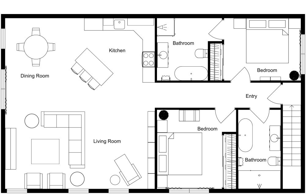 Condo 2D Floor Plan with Garage​
