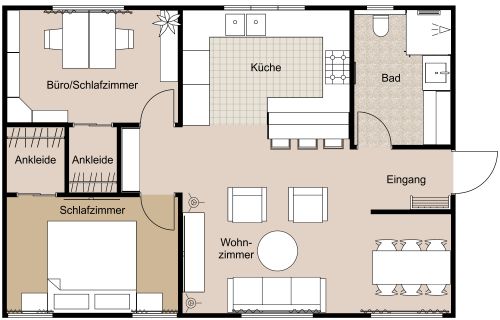 Haus mit 1 Schlafzimmer und Arbeitszimmer