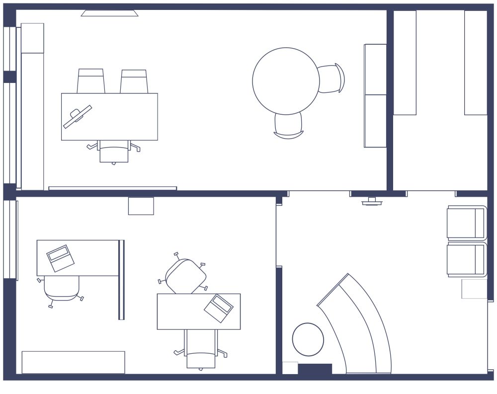 Small Office Design Concept 2D Floor Plan