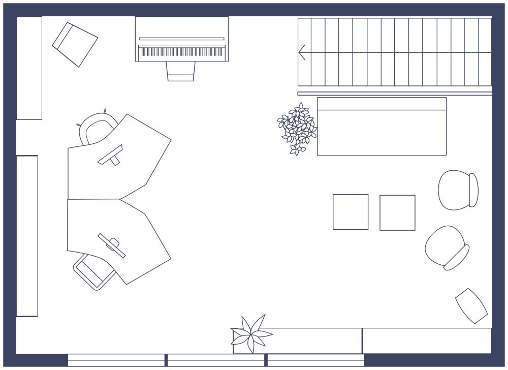 2D Layout Office Interior Design Ideas for Small Space