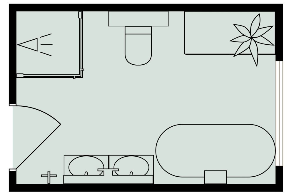 2d Full Rectangular Bathroom